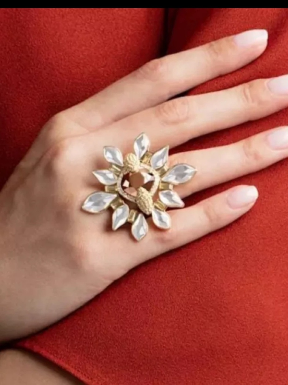 Swarovski Crystal 3 piece Flower Ring